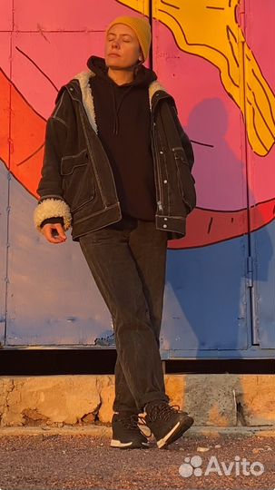 Джинсовая куртка с мехом