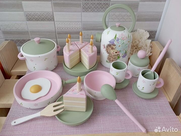 Игровая посуда ручной работы деревянная