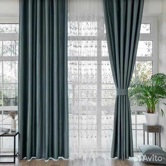 Комплект Шторы и Тюль Адора Базальтовый+Мона