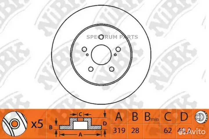 Диск тормозной NiBK RN1219 (2шт/упак.) nibk RN1219