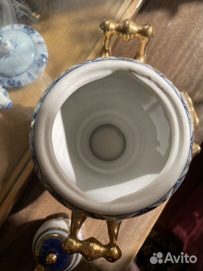 Сувенирный самовар СССР гжель