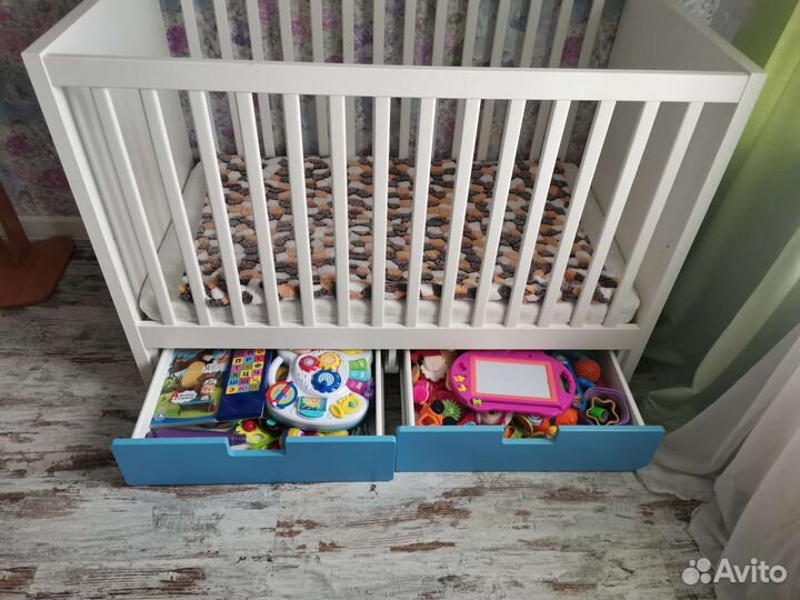 Детская кроватка IKEA Стува с ящиками