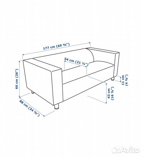 Чехол на диван IKEA клиппан