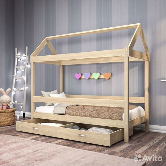 Кровать домик деревянная