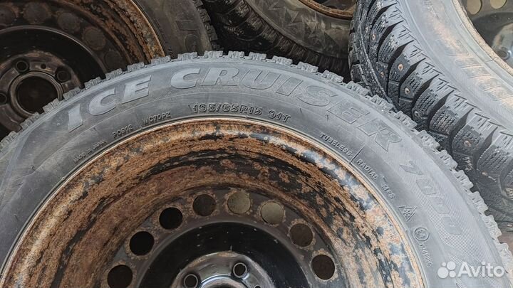 Bridgestone ice cruiser 7000 195/65-15+диски 5*112