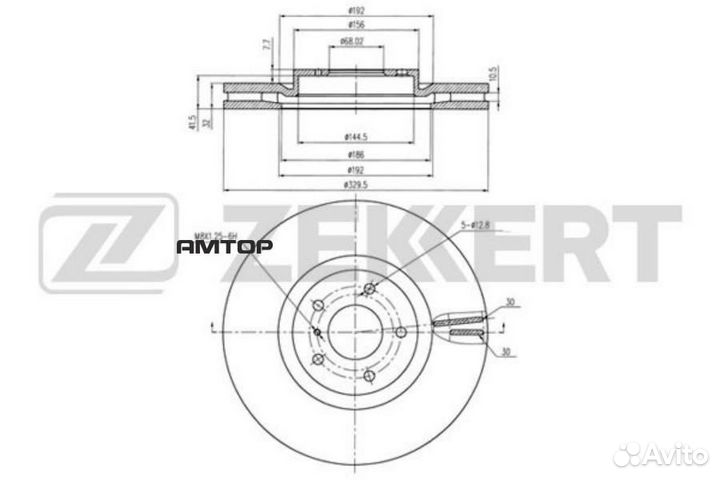 Zekkert BS6325 BS6325 zekkert Диск тормозной перед