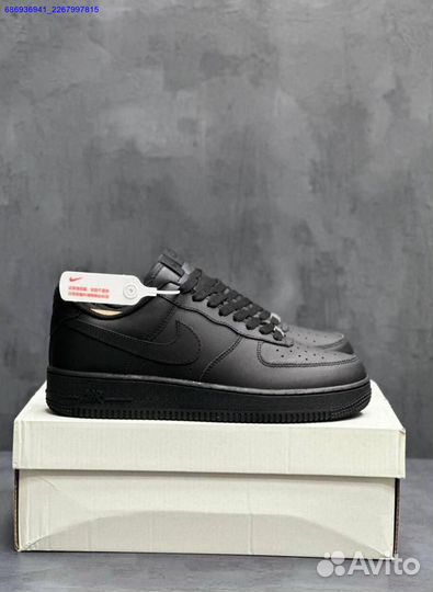 Кроссовки Nike force 1 черные мужские (Арт.23794)