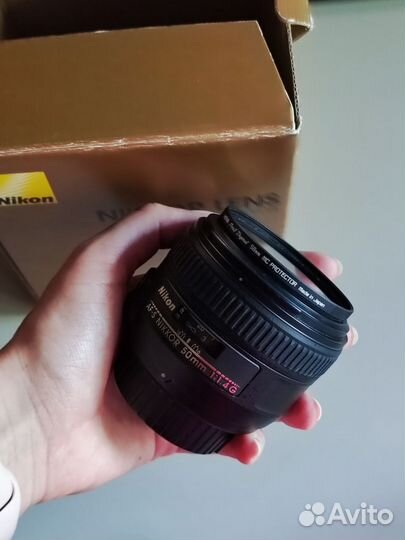 Объектив Nikon AF-S 50mm f/1.4G c фильтром hoya