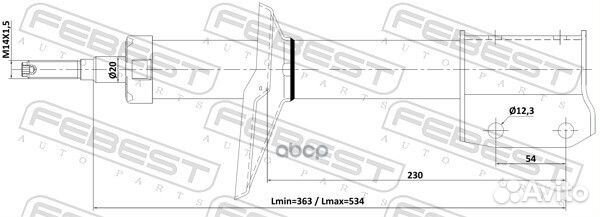 Амортизатор передний GAS.twin tube 24110002F Fe