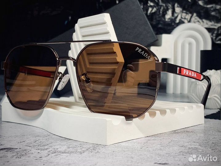 Очки Prada Aviator коричневые