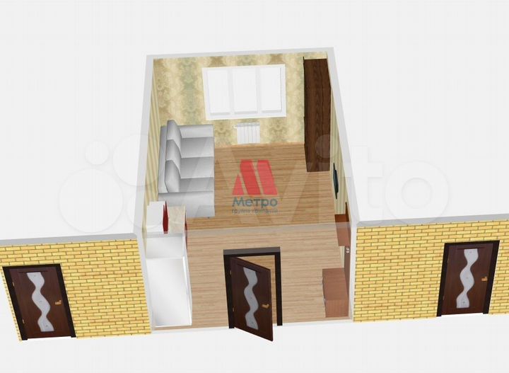 Комната 18,9 м² в 1-к., 4/5 эт.