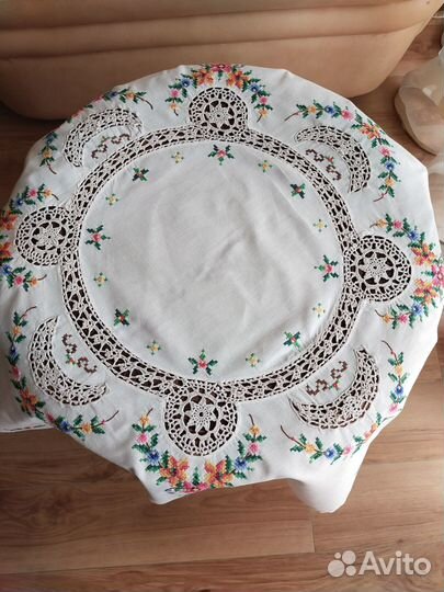 Скатерть вышивка немецкая роза Германия