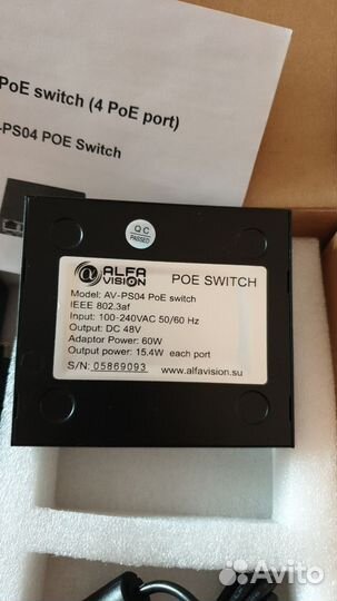 PoE свитч Av-PS04 4 портовый