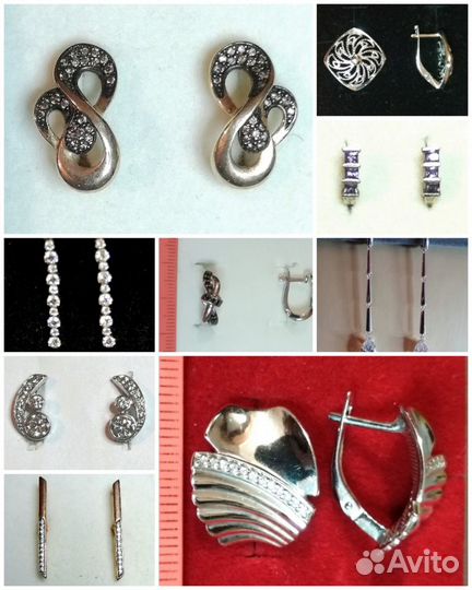 Серьги и кольца серебряные 925 от 1100