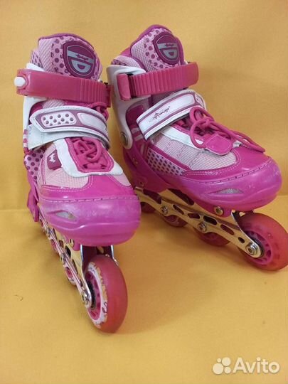 Коньки роликовые раздвижные стелька 17-19 см