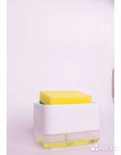 Дозатор для моющего средства с губкой новый