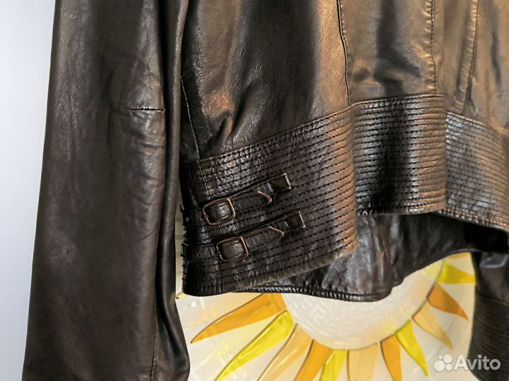 Кожаная куртка косуха женская Mango