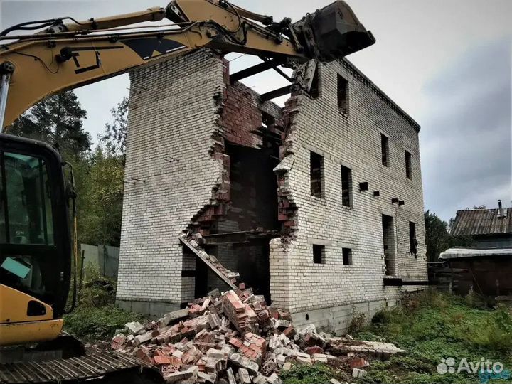 Демонтаж домов фундаментов