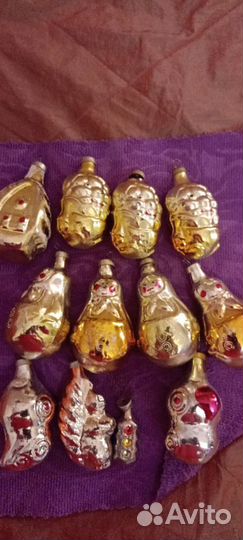 Елочные игрушки стекло СССР цена за всё