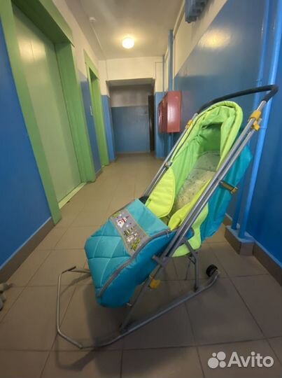 Детские санки с колесами ника