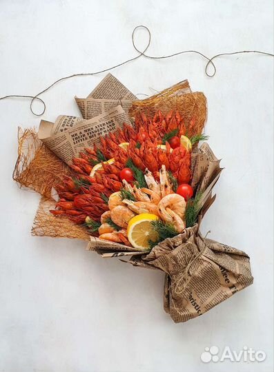 Съедобный букет из раков мужской букет