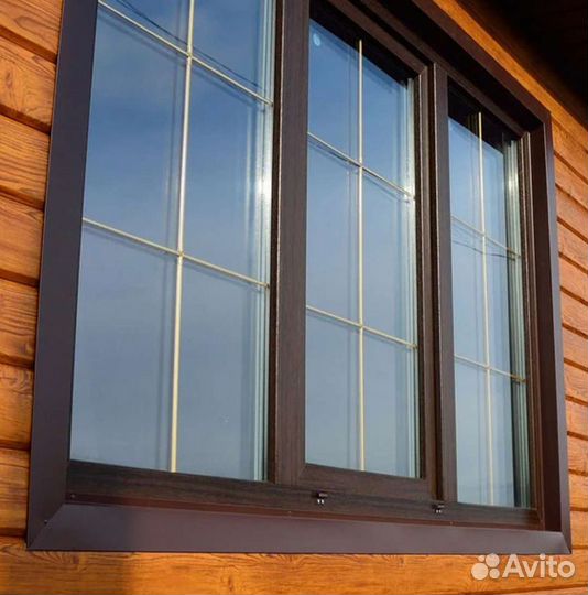 Окна пвх трехсекционное кашированное