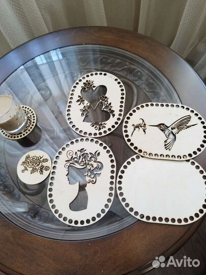 Деревянные донышки и крышки для вязания корзинок