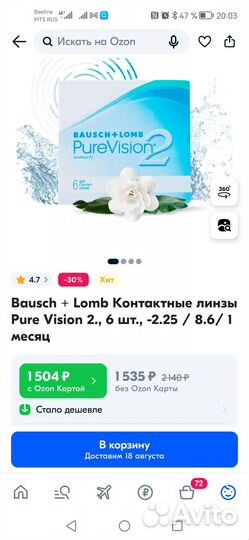 Линзы контактные