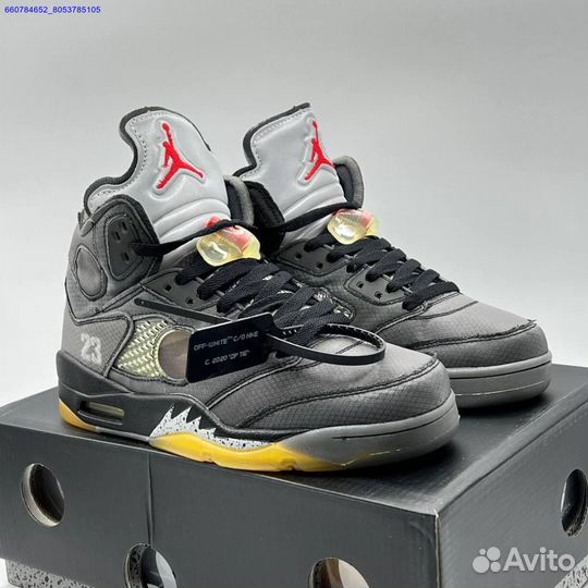 Кроссовки Nike Air Jordan 5 Retro Off-White (Арт.53698)