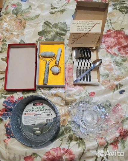 Ложечки кофейные СССР, массажер нефрит