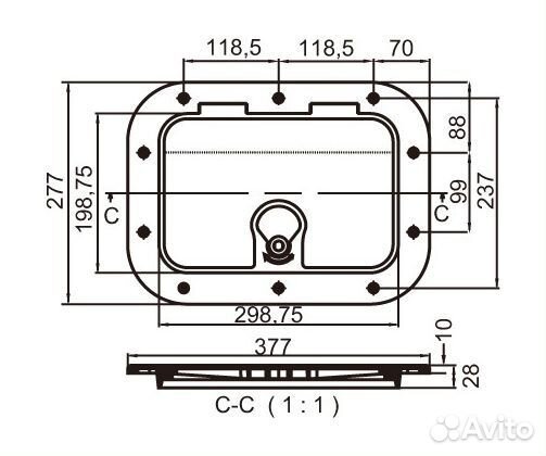 Люк смотровой для лодки для катера