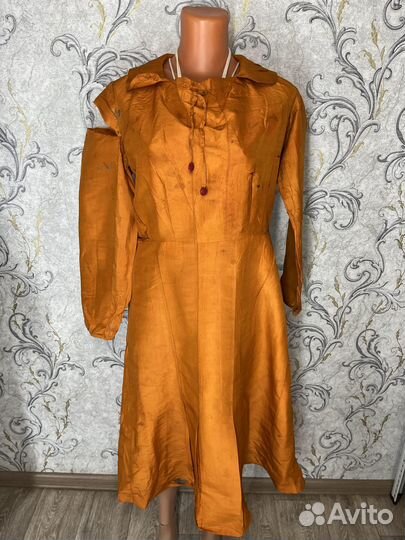 Платье Рыжий Шелк 19 Век