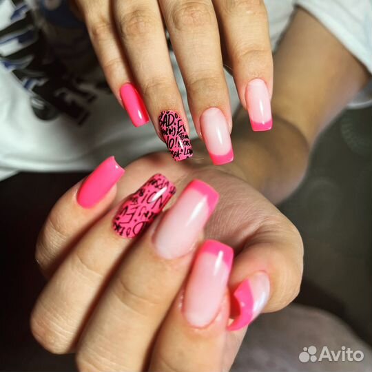 Маникюр покрытие гель лаком наращивание
