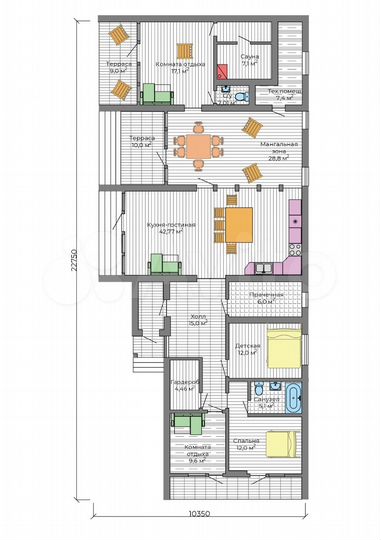 Коттедж 226 м² на участке 6 сот.