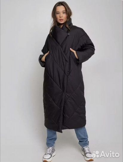 Новое пальто стеганное oversize одеяло 48-50-52