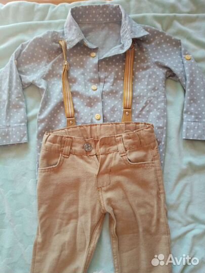 Костюм рубашка джинсы 80 - 86