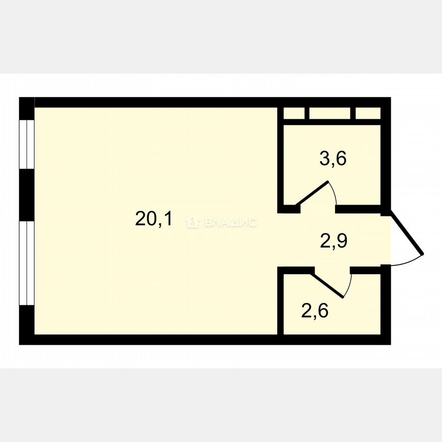 Квартира-студия, 34,5 м², 5/26 эт.