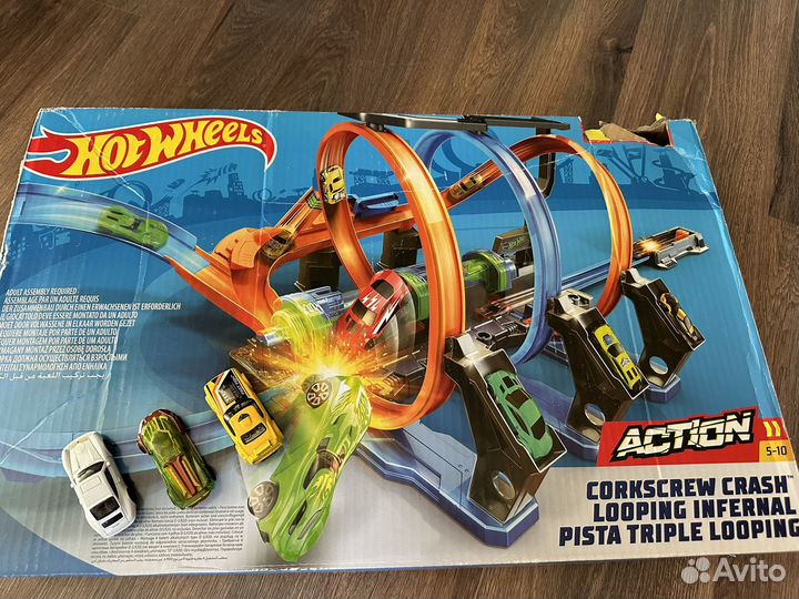 Hot wheels трек винтовое столкновение