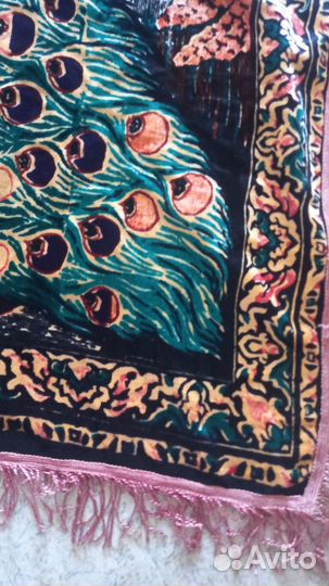 Ковер СССР плюш коврик павлины