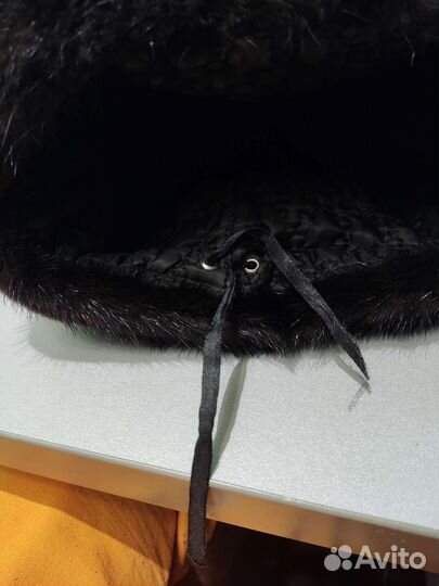 Шапка норковая черная