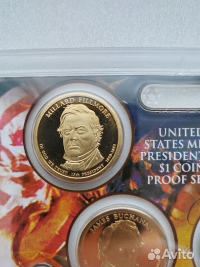 Набор 4 монет 1 доллар США президенты 2010