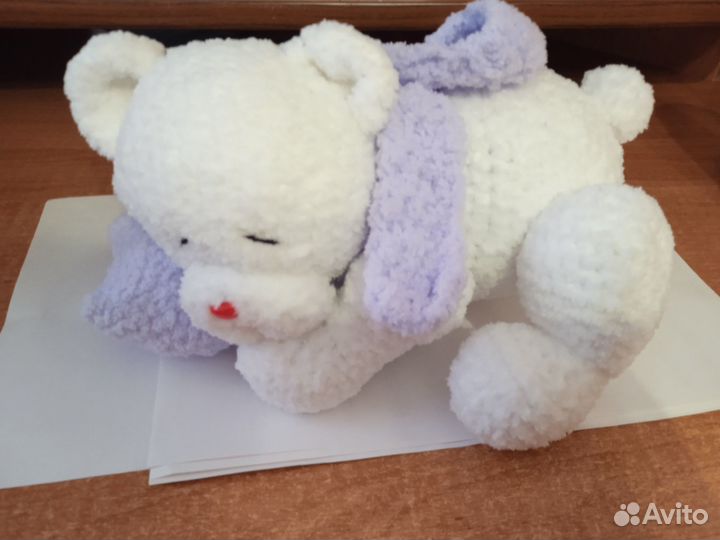 Мягкая игрушка спящий мишка. Ручной работы