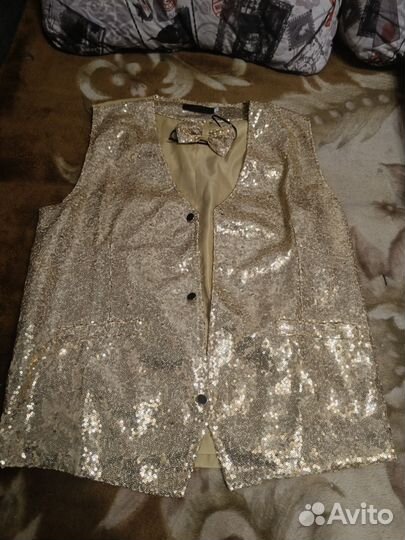 Жилет мужской с блёстками XL