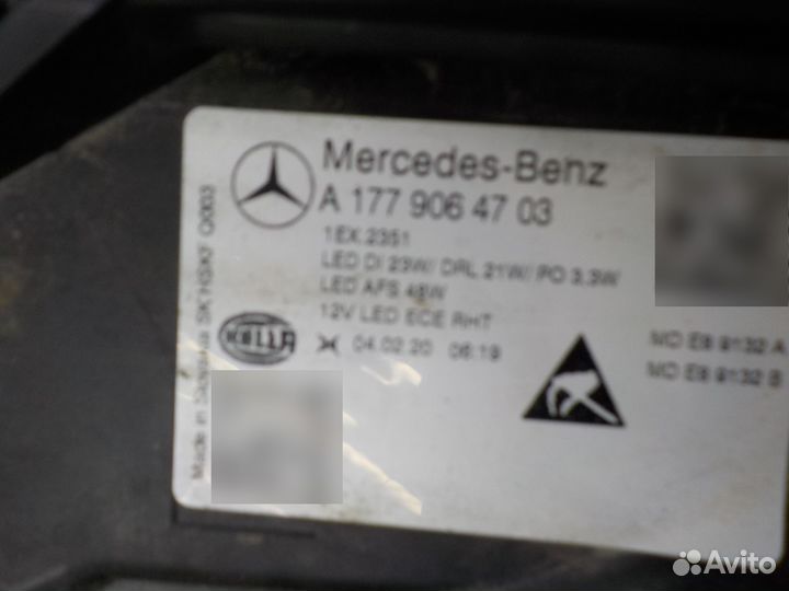 Б/У Б/У Фара левая 1779060101 mercedes-benz