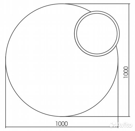 Зеркало azario satellit D1000 c подсветкой и димм