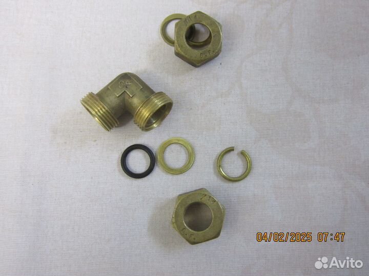 Фитинги 14мм Угол обжимной 14х14 GF латунь компрес