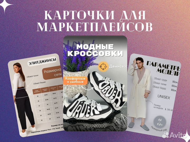 Дизайн карточек маркетплейсов/Гайдов/Меню/Превью