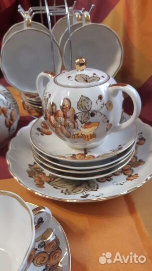 Сервиз чайный лфз, костяной