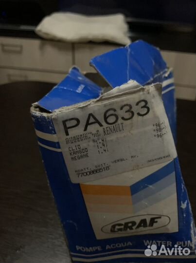 Новая помпа graf PA633 Renault megane, clio, kango