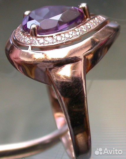 Кольцо аметист серебро 925 пробы Россия
